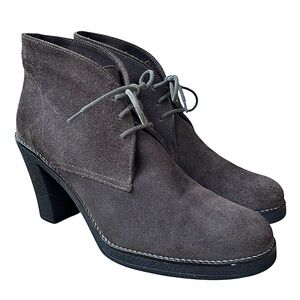 La CANADIENNE Gray Suede Lace Up Booties